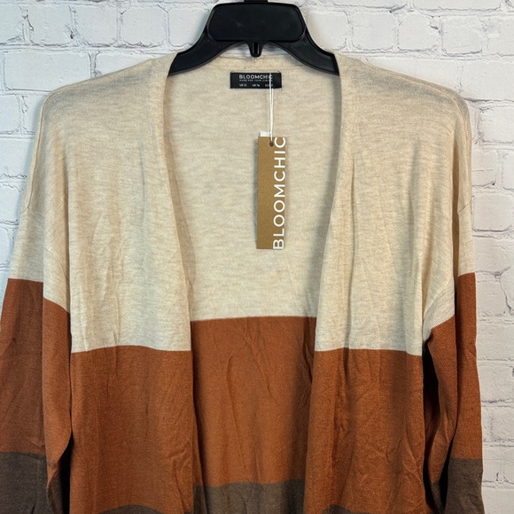 BloomChic Multicolor Striped Open Front Cardigan Size Large - Picture 5 of 7